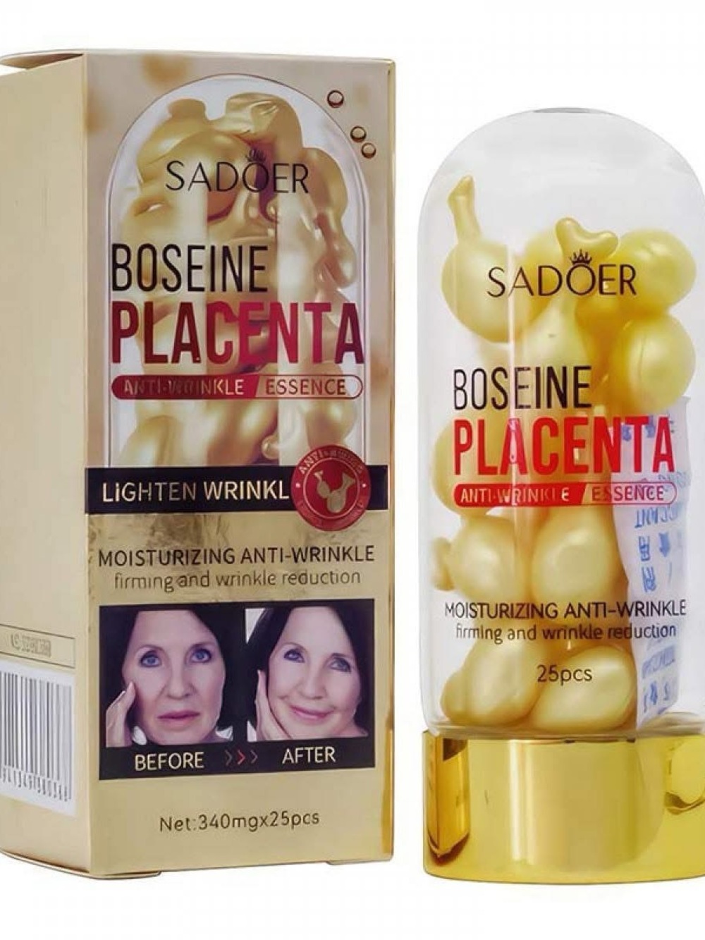 Sadoer Boseine Placenta Moisturizing Anti-Wrinkle Capsules - Gold
